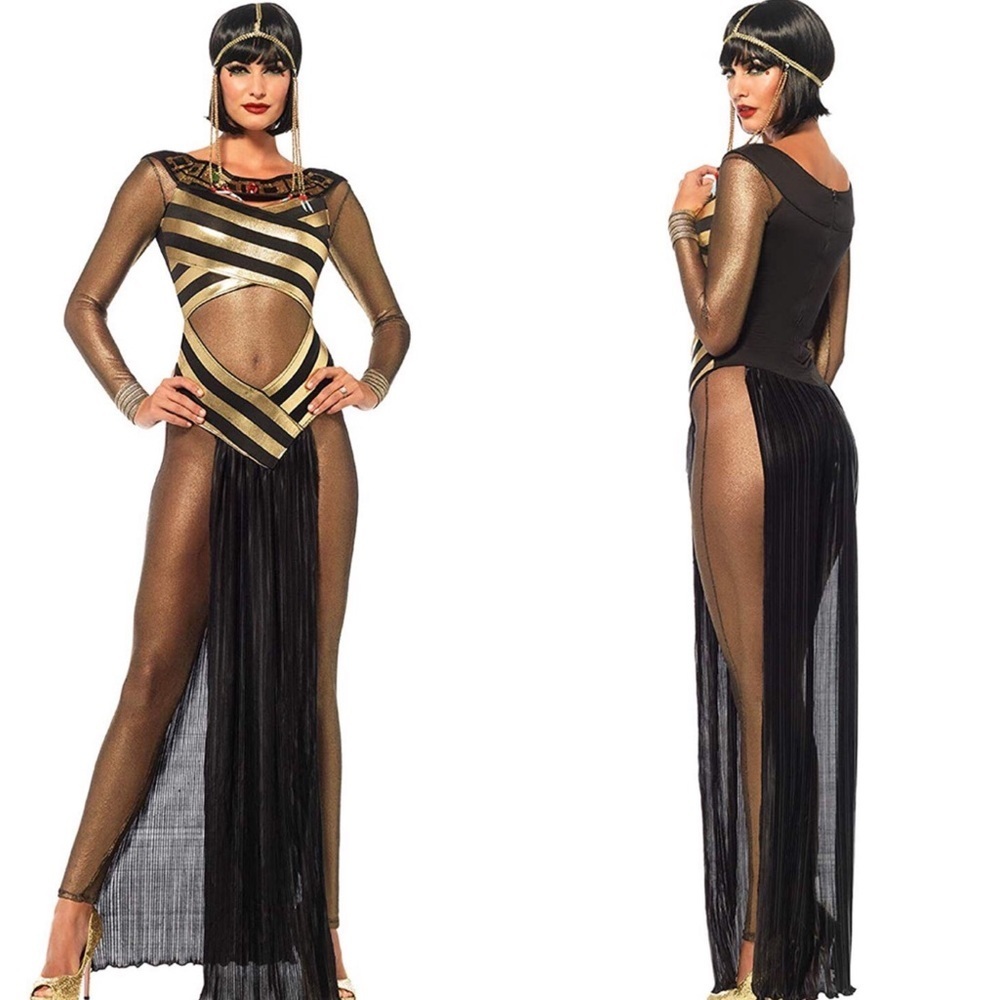 WOMENS SEXY BLACK&GOLD CLEOPATRA HALLOWEEN *WIG*